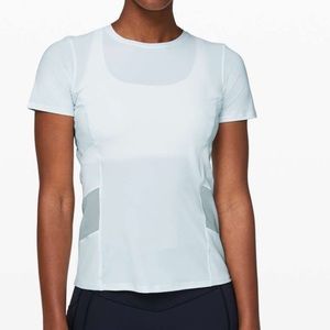 Lululemon Cross Court Play Short Sleeve Shirt in Pale Almost Blue